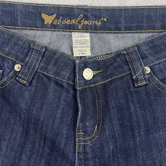 Wet Seal Jeans Womens Size 9 Blue Straight Leg Lo Rise Dark Wash Denim 28x27 - Picture 12 of 14